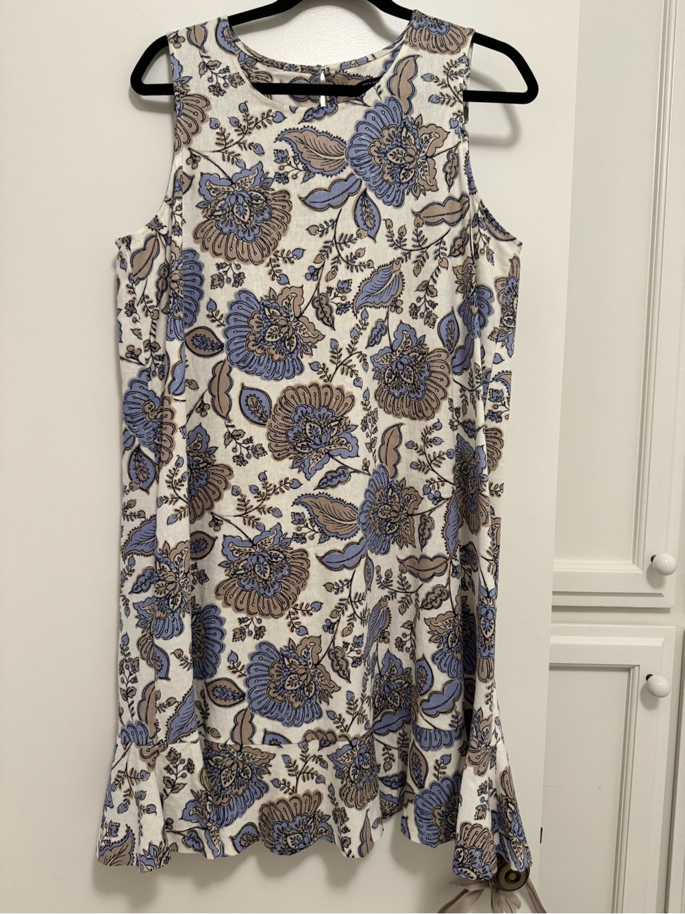 Tommy Hilfiger Cream Dress with Blue and Tan Floral Print